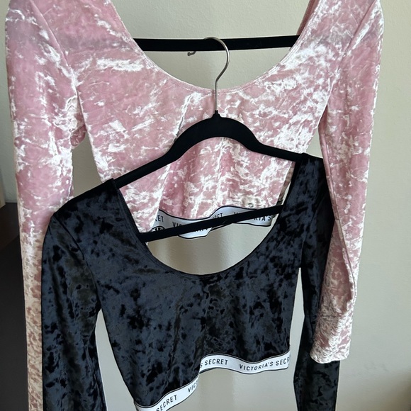 Bundle of 3 Victoria’s Secret Velvet Low Scoop Back Cropped top w/ Logo Waist - Picture 5 of 17